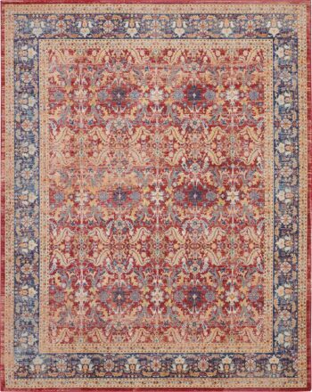 Nourison tappeto Ankara Global ANR02 RED 9x12 099446456502 flat