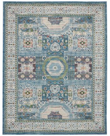 Nourison tappeto Ankara Global ANR17 IVLTB IVORY LIGHT BLUE 8x10 099446855909