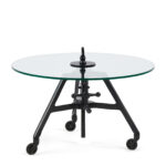 Rivièra Maison Bricklane Tavolino da Salotto Black, Adjustable Height, 70 cm diameter
